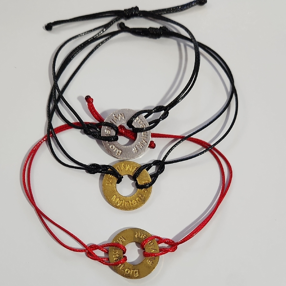 Gold and Silver My Intent Charm Bracelet Set(4)